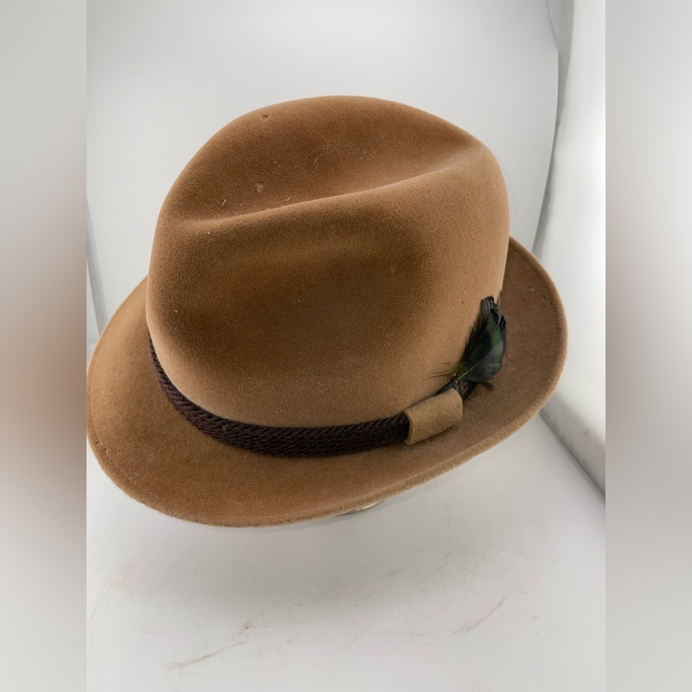 Cavanaugh mens Hat, Vintage Tan Fedora Size 6 7/8.​​​​​​ - Picture 5 of 8